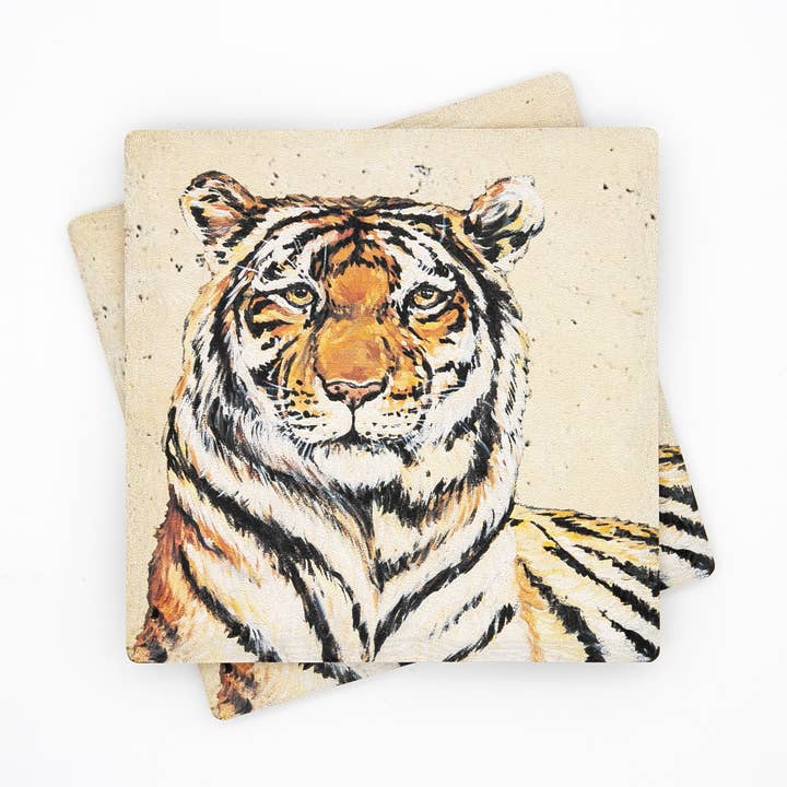 Tiger Travertine Coasters for wholesale by Mads Studio & Co.