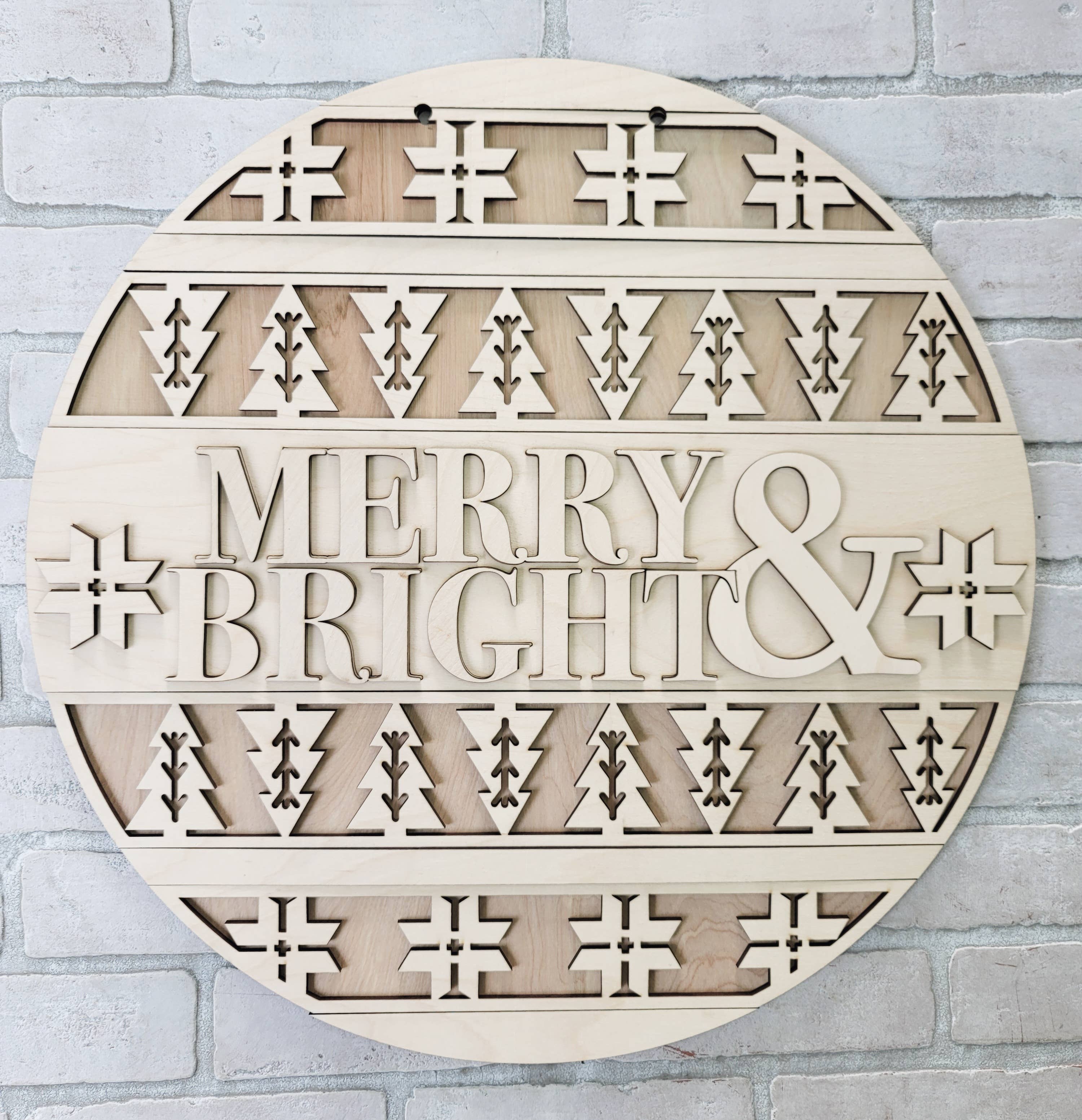 Teal Moon Creations - Vendita all'ingrosso Kit per lavoretti fai da te - Decorazione nordica per porta "Fai da te Merry & Bright"6