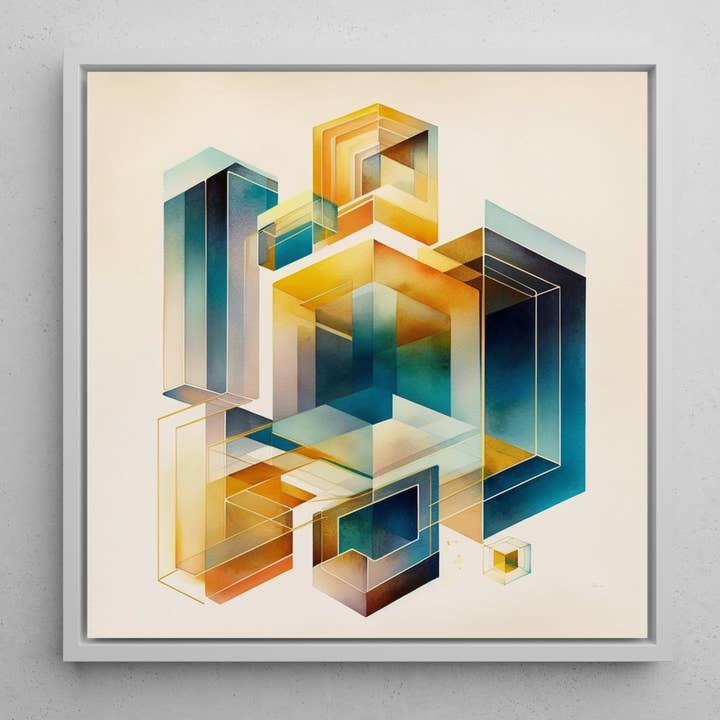 Abstract Cubes Canvas Wall Art Print for wholesale by Venus Art Prints