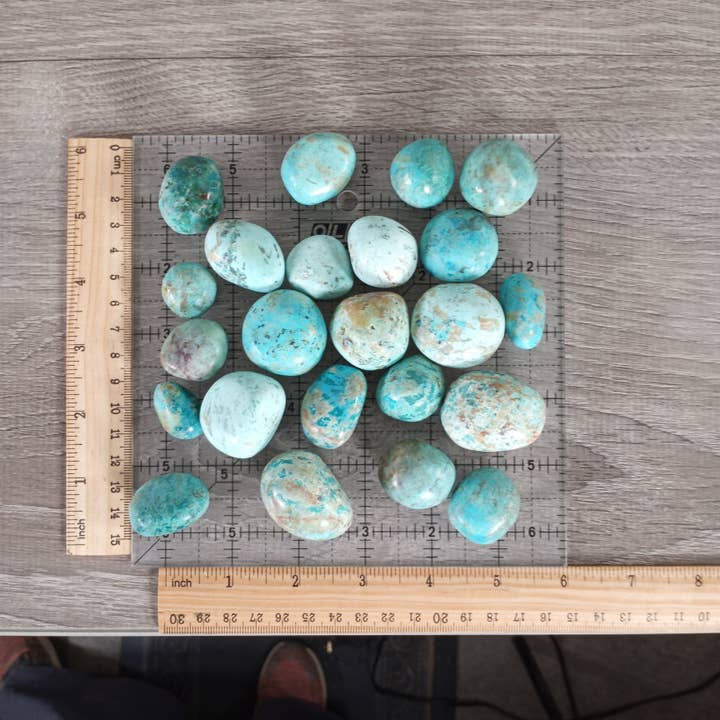 Keystone Crystals - Venta al por mayor Piedras/cristales espirituales - Piedras Rodadas de Crisocola Turquesa – 1 lb al por Mayor a Granel