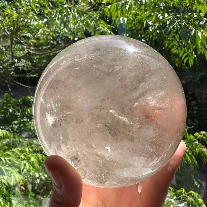 Moon Rituals – wholesale Spiritual stone/crystal – Light Smoky Quartz Sphere with Rainbow | Large Grounding Crystal Ball, christmas crystal gift #52