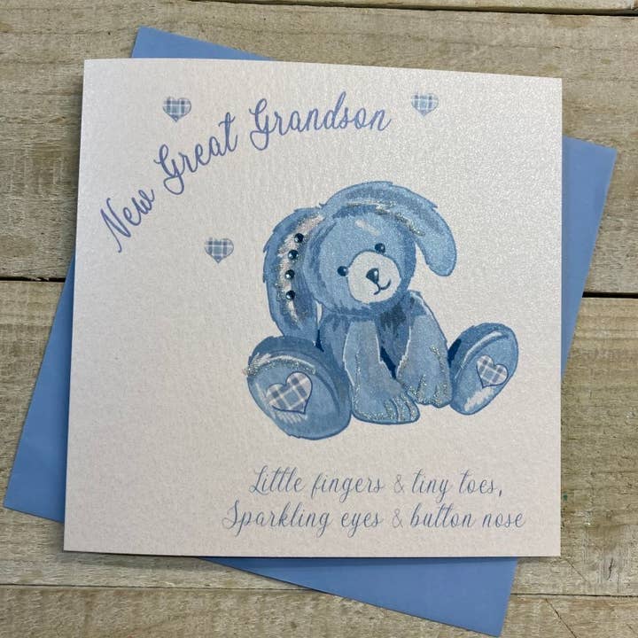 Novo Bisneto, Coelhinho Azul (D79-GGS) por atacado de White Cotton Cards