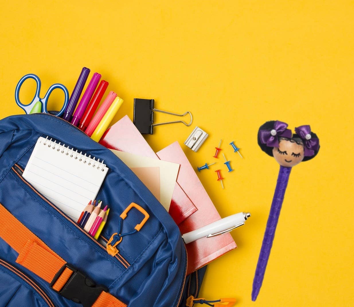 Kimani Kids - Wholesale Pen - 2 puff afro puff ink pen (mixed colors)2