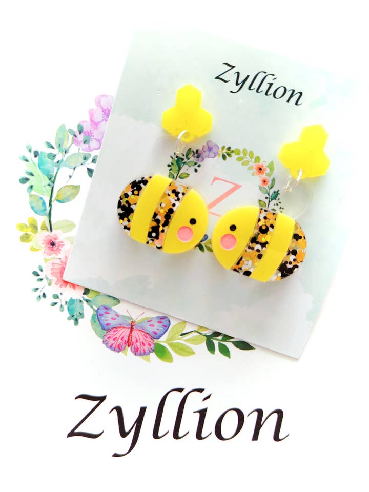 Bumble Bee Dangle Sterling sølv øreringe for engroshandel hos Zyllion