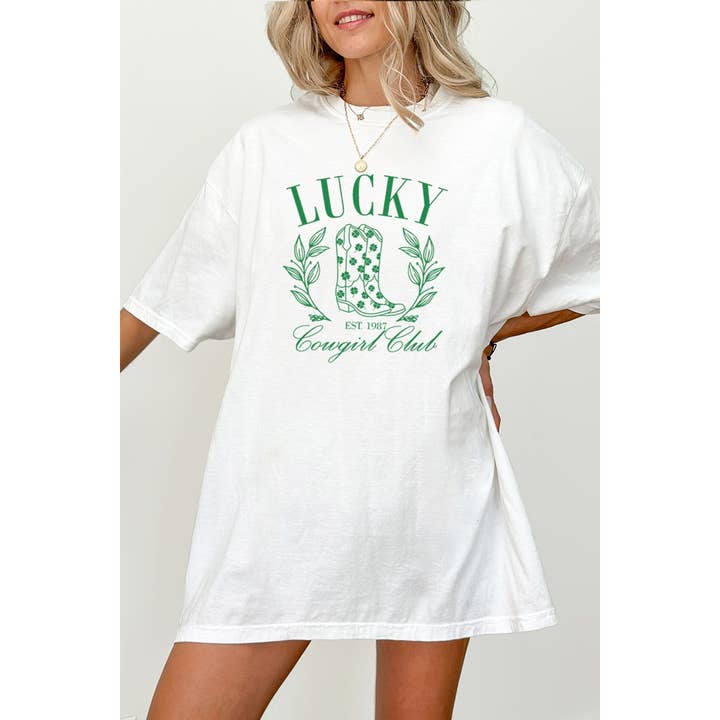 Illustrated Society - Vente T-shirt sérigraphié – femme - T-SHIRT OVERSIZE À MOTIF GRAPHIQUE LUCKY VINTAGE1