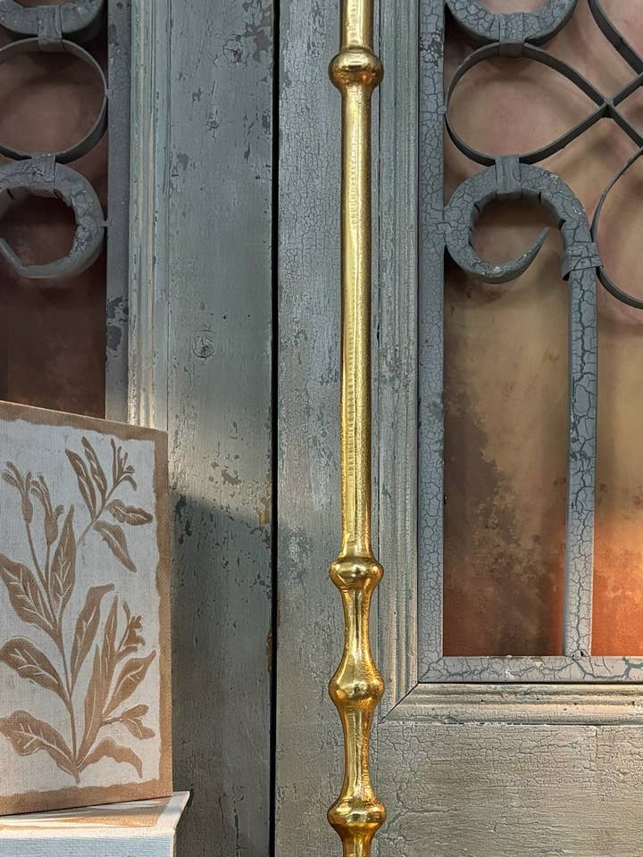 23.5"H GWEN GOLDEN CANDLESTICK for wholesale by The Light Garden Collection