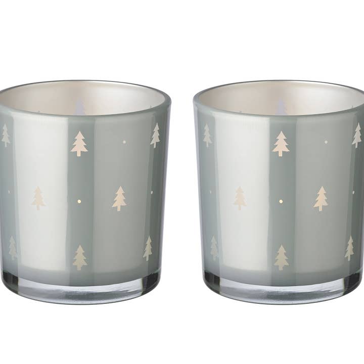 Set of 2 Tealight Glasses Tani (Height 8 cm, Ø 7 cm), Gray for wholesale by EDZARD