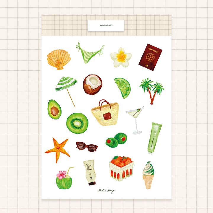 Planche de stickers summer pour la vente par Studioloujashop