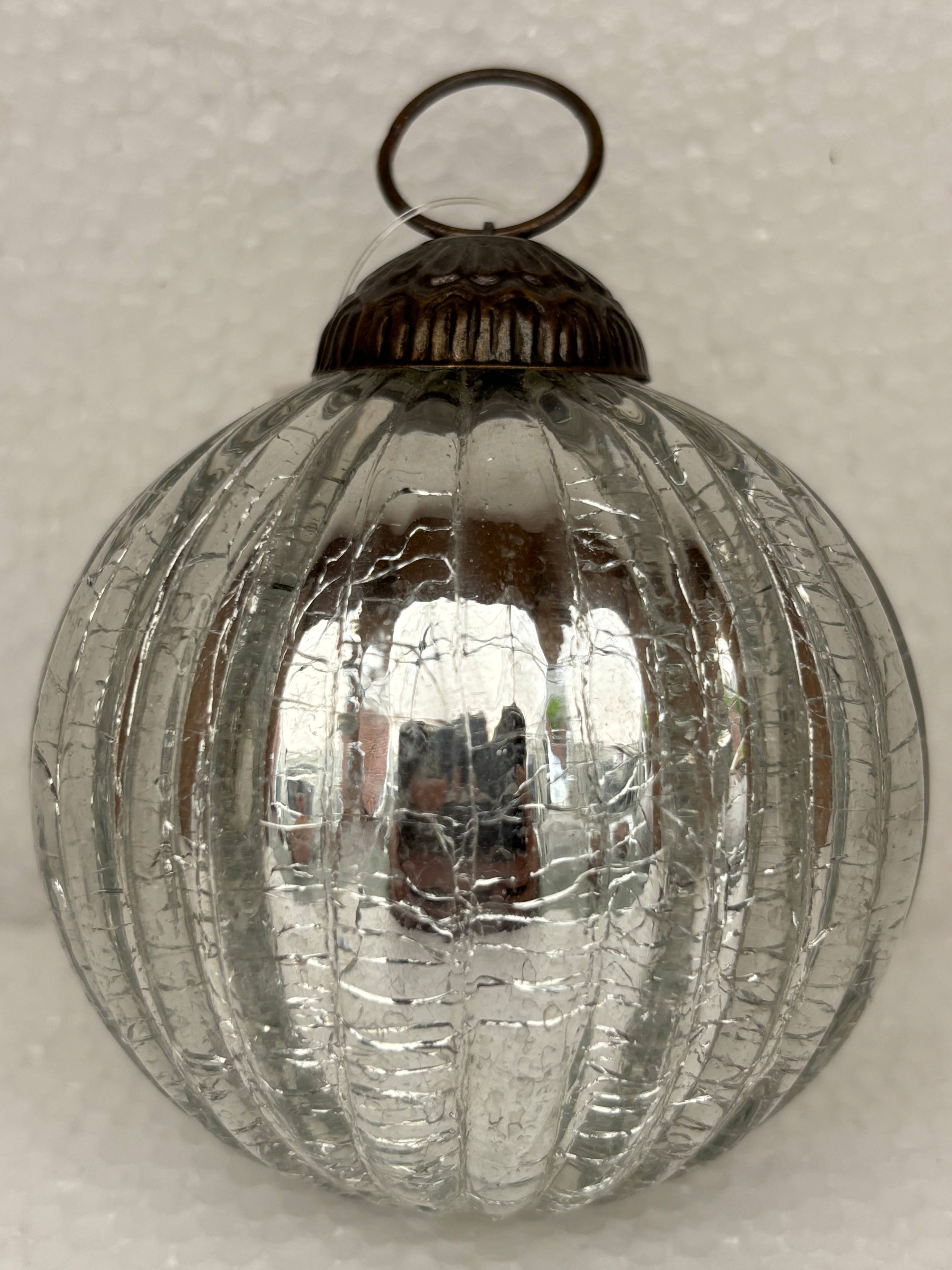 Silk Road Traders - Wholesale Ornament - 3" Ball Glass Christmas Ornament Silver 0