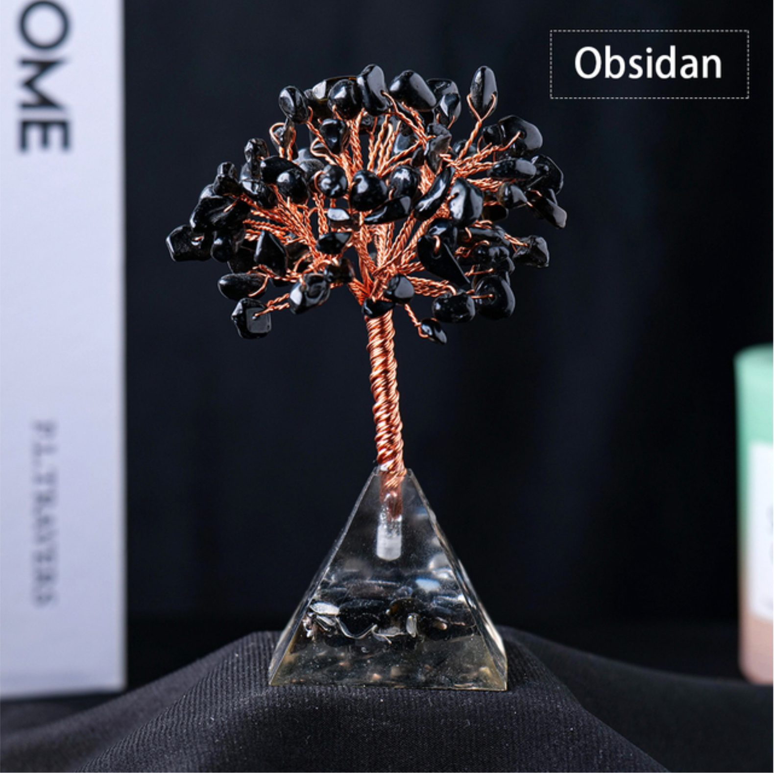 Crystolver (We Cover All Import Fees) - Vente Décorations de table - Arbre de la Fortune en Cristal Naturel avec Base en Pyramide5