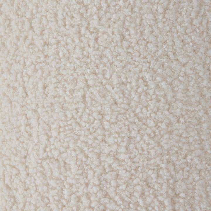 Ornavo Home - Vente Repose-pieds - Donovan Pouf Rond Capitonné en Boucle avec Rangement - Blanc