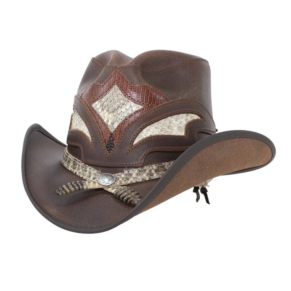 American Hat Makers - Wholesale Cowboy Hat - Unisex - Leather Rattlesnake Cowboy Hat - Style Storm6