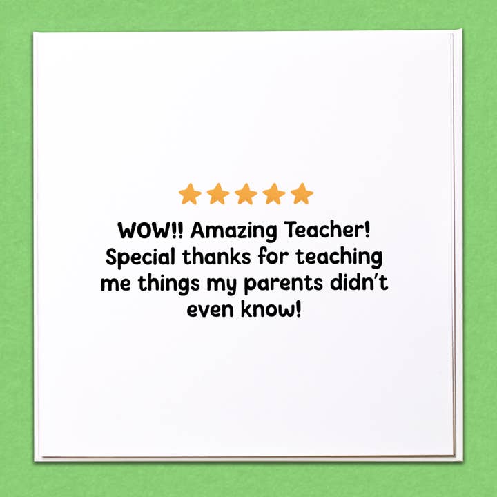 Carte de vœux pour un professeur incroyable pour la vente par The Crafty Giraffe