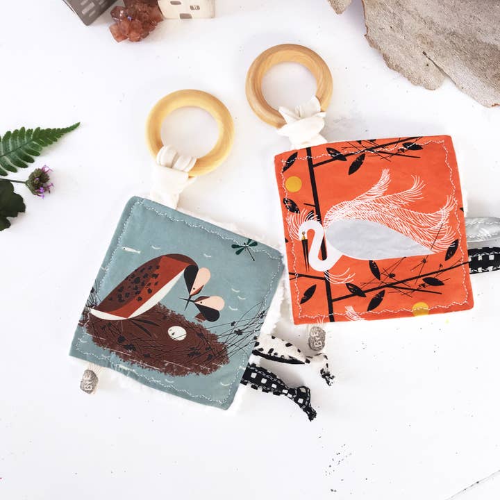 The Bird & Elephant - Wholesale Crinkle Tag Toy - Baby - Infant Crinkle Toys, Charlie Harper Birds