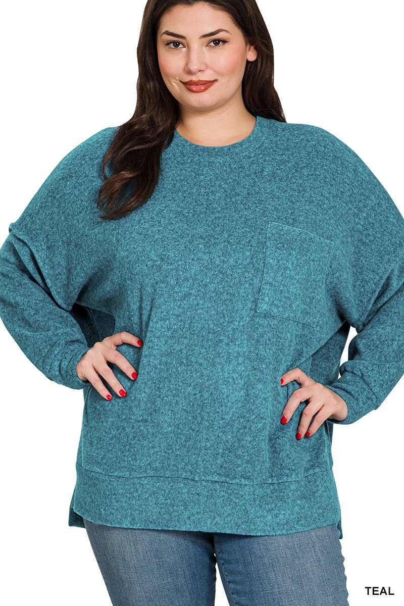 42POPS - Vente Pull en maille – femme - ..Plus Pull Oversize Mélangé Brossé16