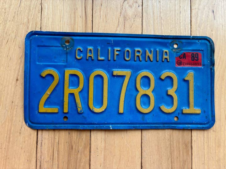 1970 Base Californien Nummerplade - 1989 Mærkat for engroshandel hos RusticPlates