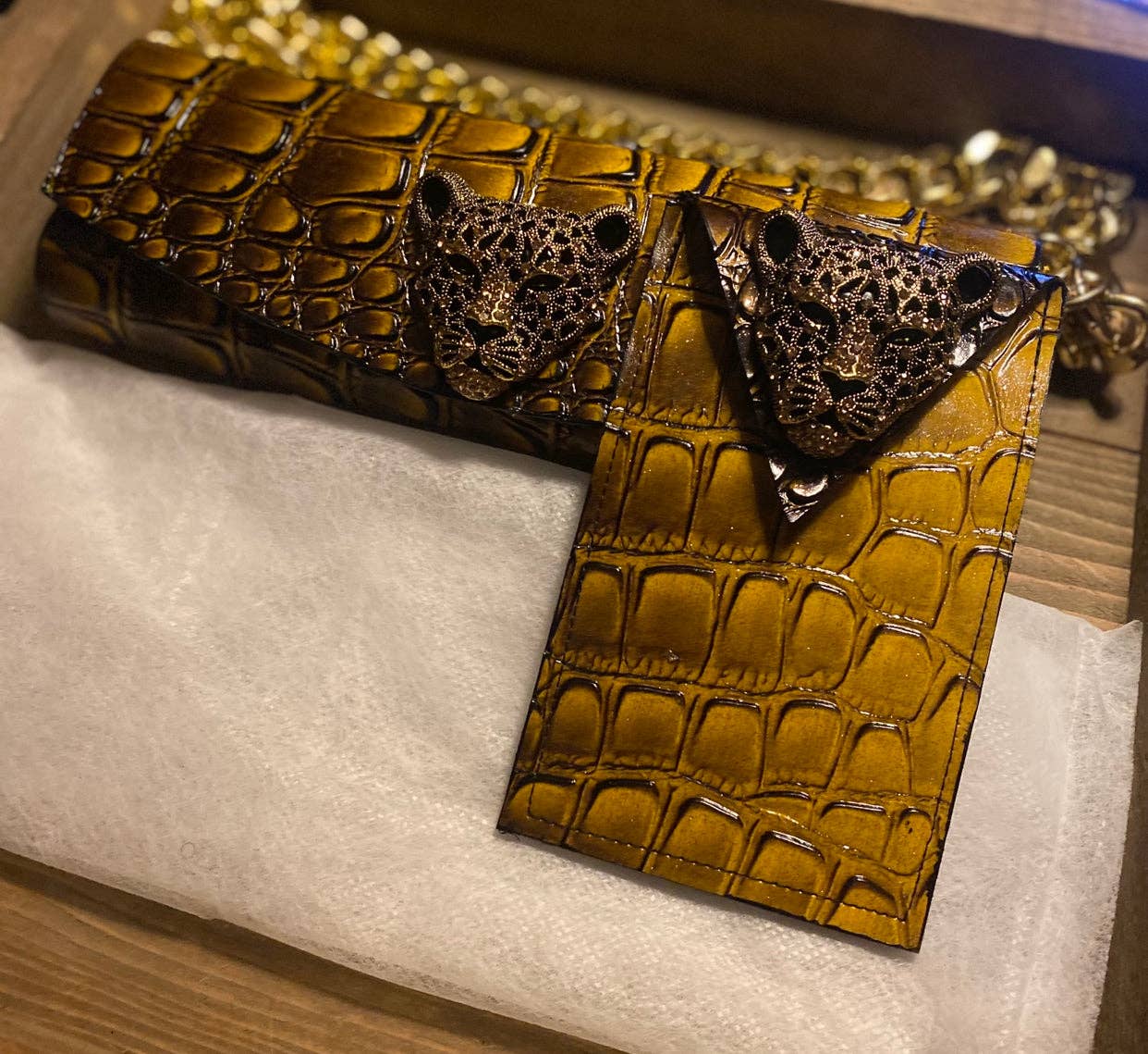 AJ Moore - Vendita all'ingrosso Pochette - Donna - Pochette da sera con testa di leopardo2