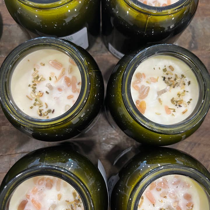 Sapphire & Sage - Wholesale Jar/Filled Candle - Cypress Crystal Candle