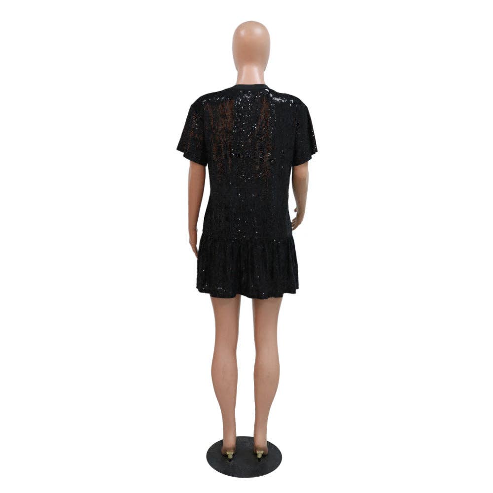 MB Fashion Wholesale - Wholesale Dress - Women's - MB FASHION SEQUIN PRINTED BIRTHDAY MINI DRESS 0541LY15