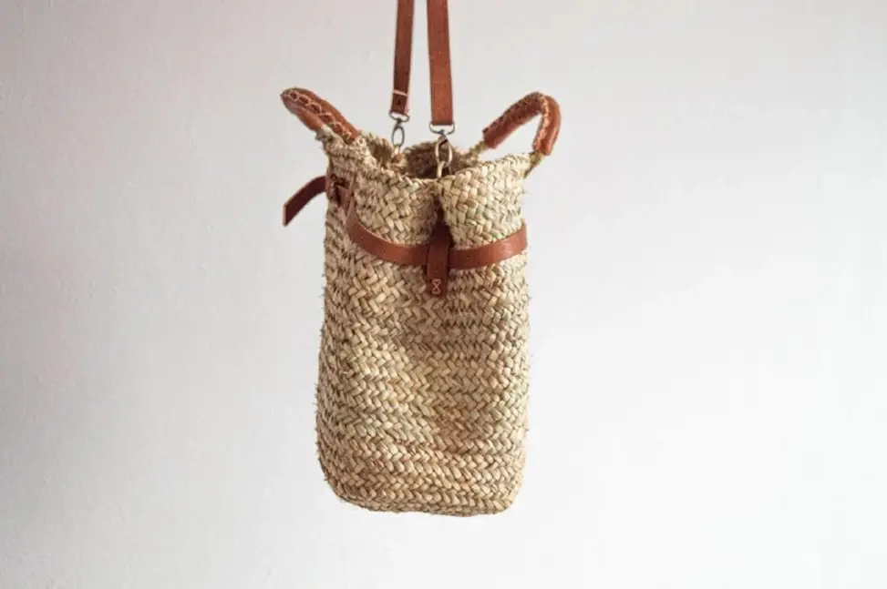DarKech - Wholesale Beach Bag - Handmade French Baskets with Leather Straps Straw Basket Bag7