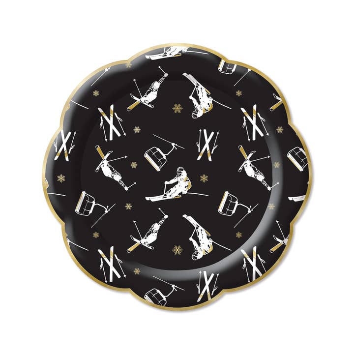 PLPL1841 - Snow Ski Paper Plate for wholesale by My Mind’s Eye
