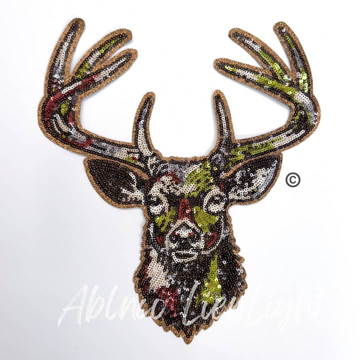 ABLNco - Wholesale Patch - Big Camo Deer Hunting Sequins Patch0