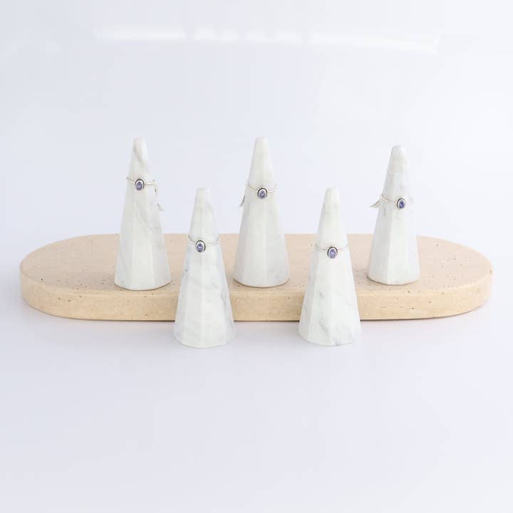 Tanzinite Rings Set of 5 (Ring Holders Not Included) for wholesale by Mi Esperanza Minerals