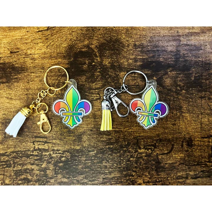 Wildcard Graphic Design - Wholesale Keychain - Unisex - Acrylic LGBTQ+ Pride Fleur-de-Lis Keychain St. Louis