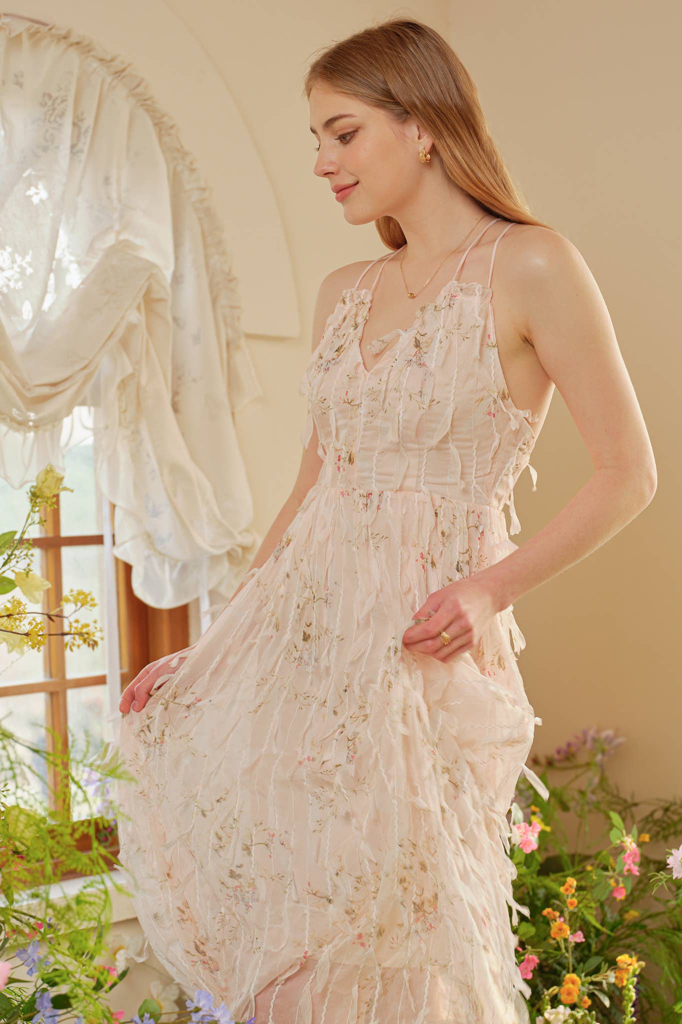 ROSIE POSIE - Wholesale Dress - Women's - RP2347 - Whimsical Blush Tulle Midi Dress8