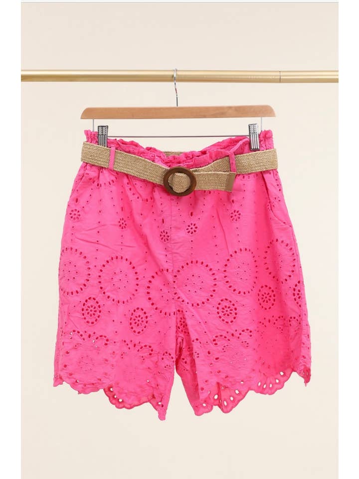 LÉA & LUC - Wholesale Shorts - Women's - Broderie anglaise shorts in 100% cotton REF. 25026