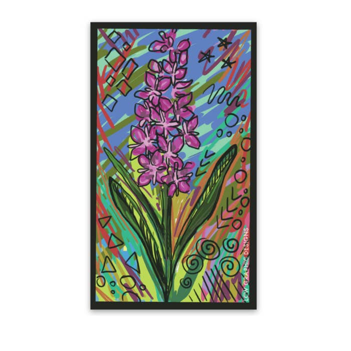 Alaska Fireweed Sticker - Funky Fresh Fireweed for wholesale by LCW Graphic Designs