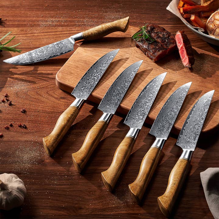 Senken Knives - Wholesale Knife Set - "Dynasty" 16-Piece Japanese Damascus Steel Knife Block Set4