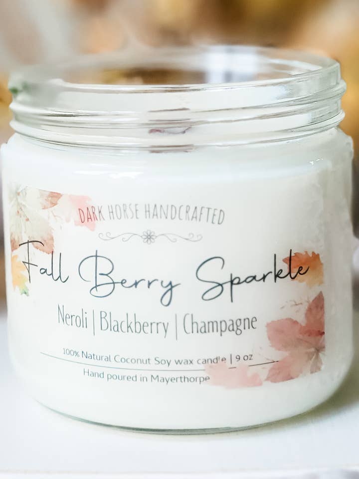 Fall Berry Sparkle - Scented Coconut Soy Candle for wholesale by Dark Horse Handcrafted