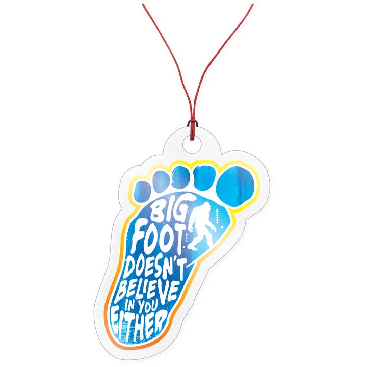 Ornament - Bigfoot Believe Blue Foot for wholesale by Morris Magnets