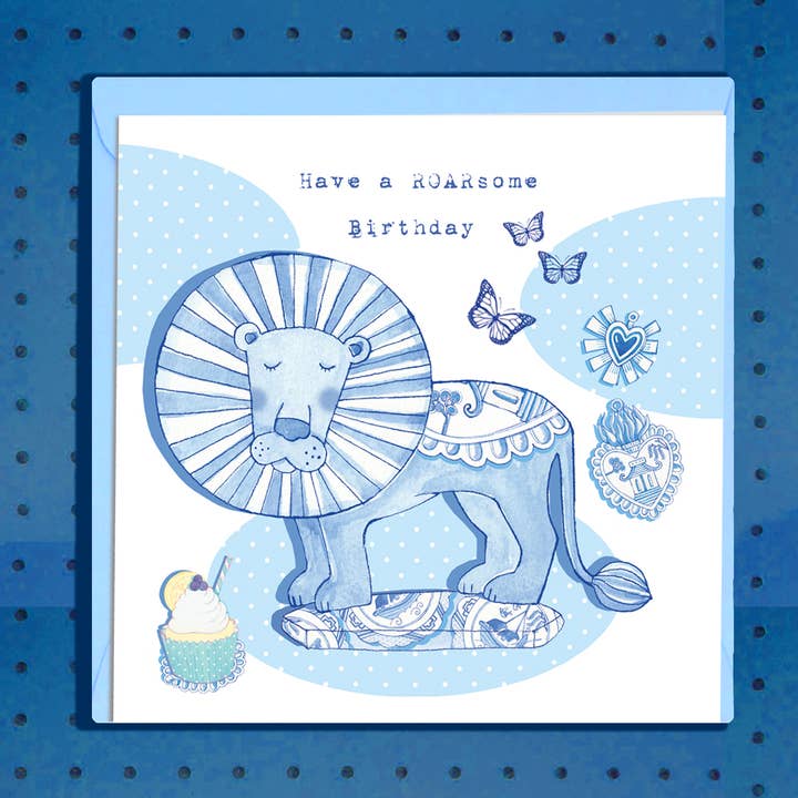 Willow Love Birds Lot de 6 cartes de vœux Lion Roarsome pour la vente par Siobhan at april rose