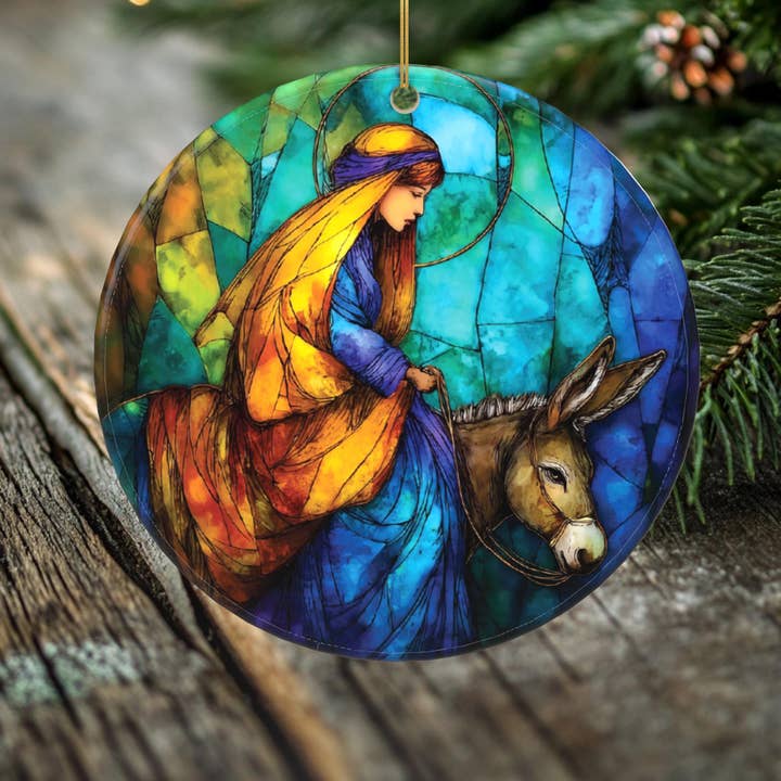 Mary and the Donkey – Faithful Journey Ornament – Christmas 2025 for wholesale by Peeping Tom's Cottage