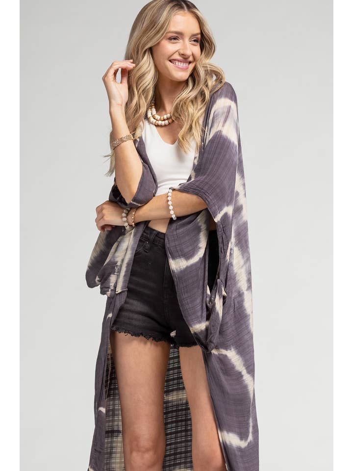 Urbanista – wholesale Kimono – Women's – Tie Dye with Crochet Accent Kimono2