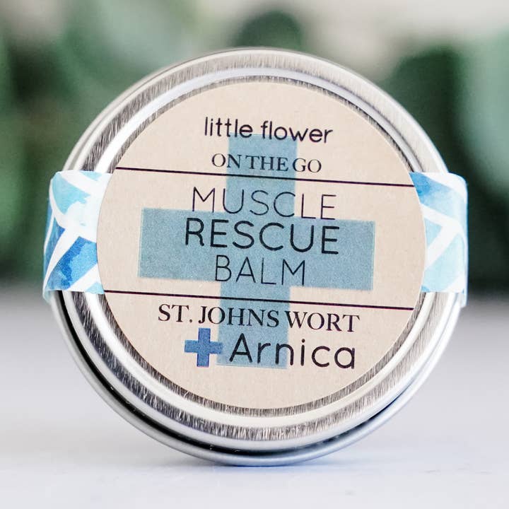 Muscle Rescue Balm Tin for wholesale by The Little Flower Soap Co