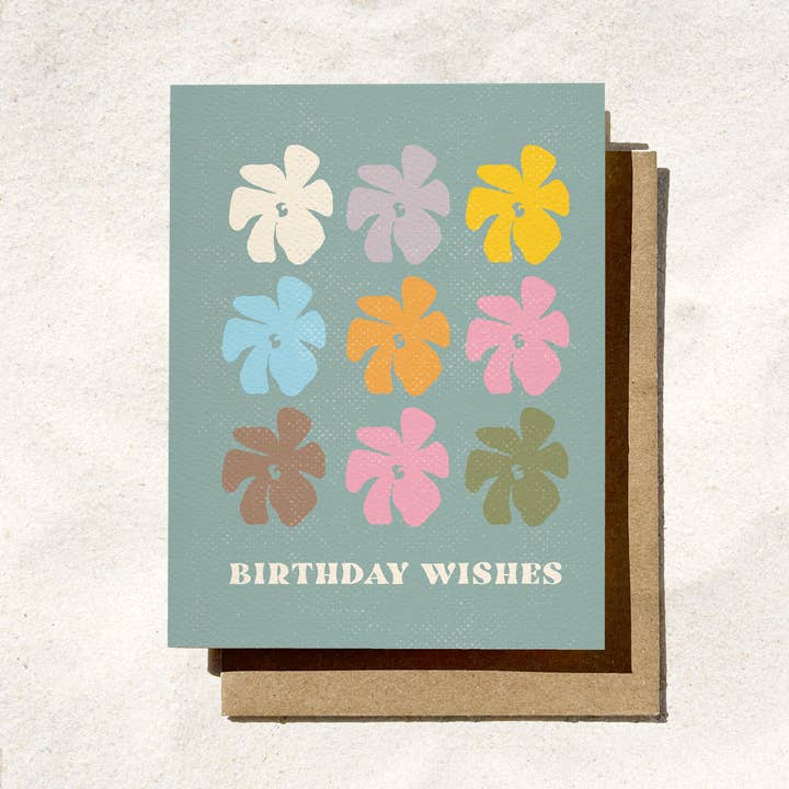 Birthday Wishes Flower Card | Boho Style | Fall Card for wholesale by Daydream Prints