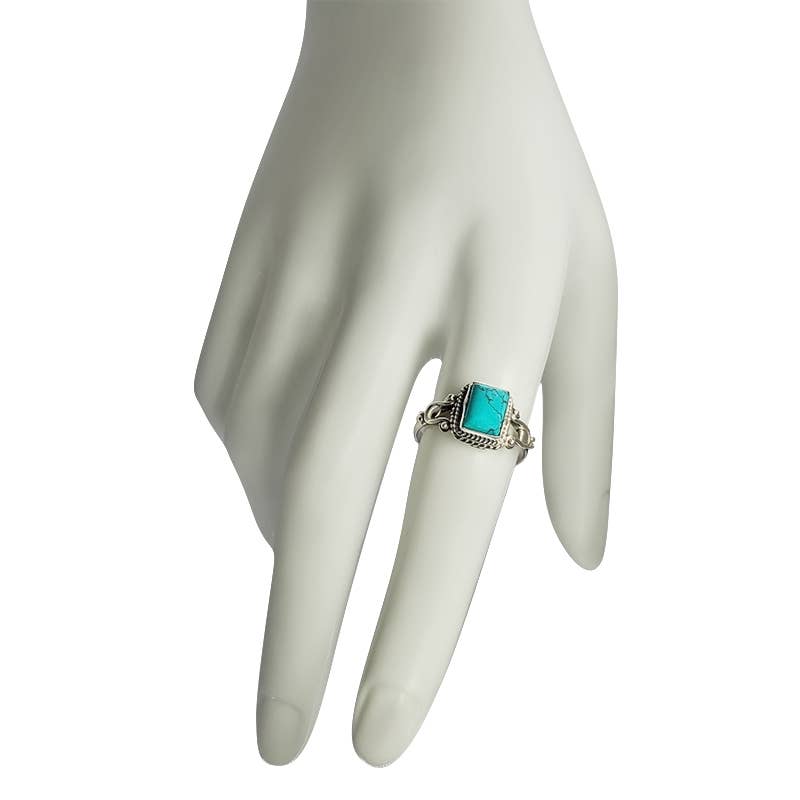 Amberman - Wholesale Cocktail/Statement Ring - Howlite Sterling Silver Ring2