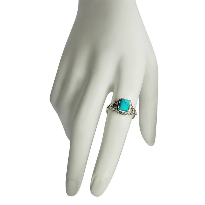 Amberman - Wholesale Cocktail/Statement Ring - Howlite Sterling Silver Ring2