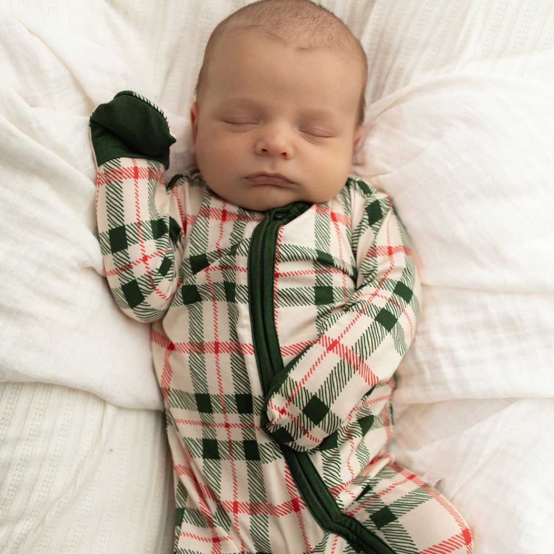 Dolly Lana - Wholesale Sleepsuit - Baby - Zippered Footie in Christmas Plaid4