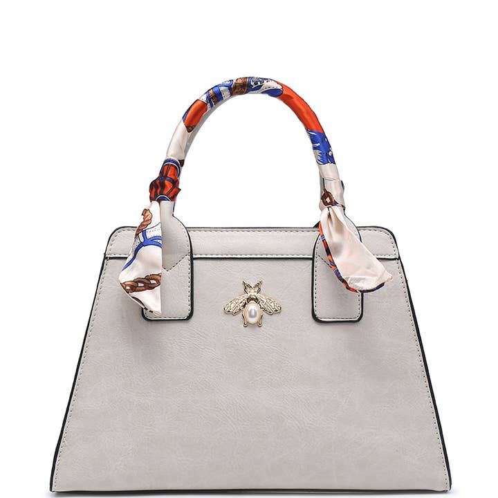 Ellas Trading - Vente Sac à main avec poignée sur le dessus – femme - Sac cabas épaule en soie avec abeille dorée5