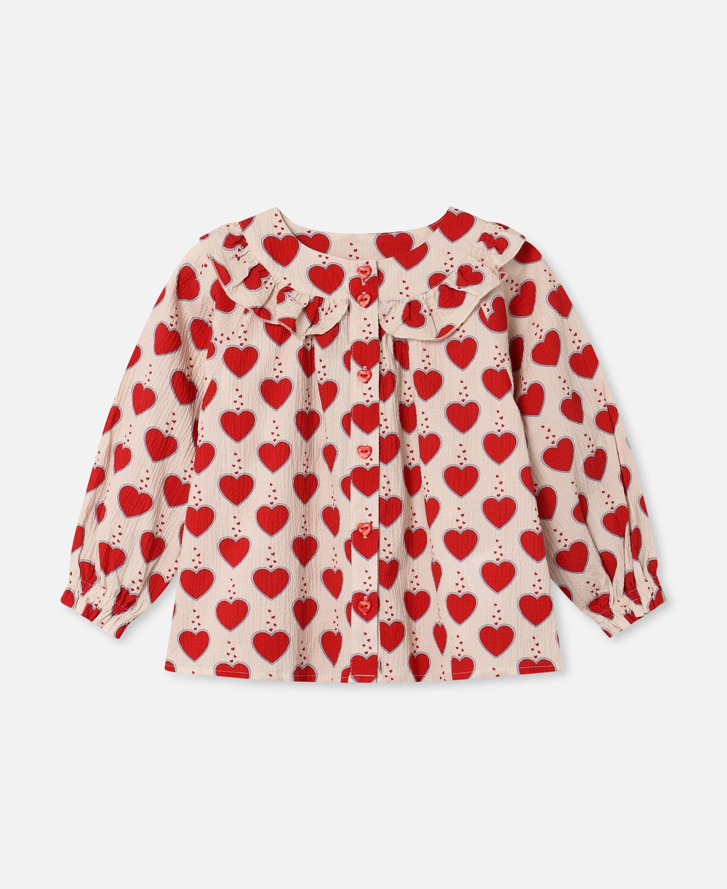 Fliink - Wholesale Button Down Shirt - Kids - WINTER HEART BLOUSE