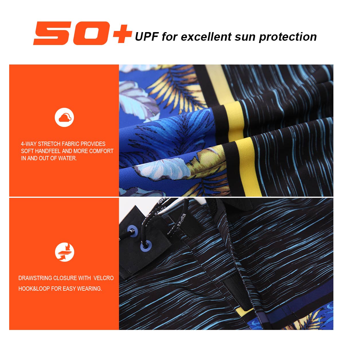 Rokka & Rolla - Wholesale Swim Shorts - Men's - Men's 9" 4-Way Stretch Board Swim Shorts Swimwear37