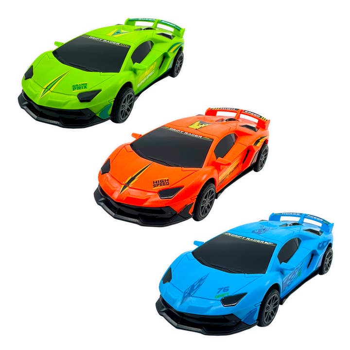 Novelty Closeout - Wholesale Toy Car/Truck - Kids - Large Sideways Drift Racers Friction Car Assortment - 12/Pk