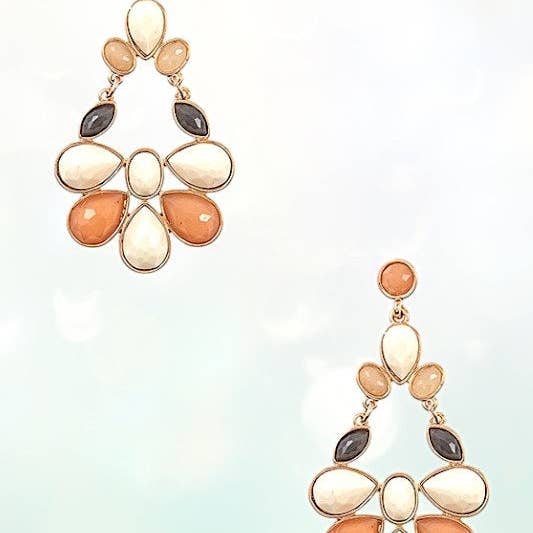 Andrea Bijoux - Wholesale Dangle Earrings - FACETED GEMSTONE DROP DANGLE EARRING3