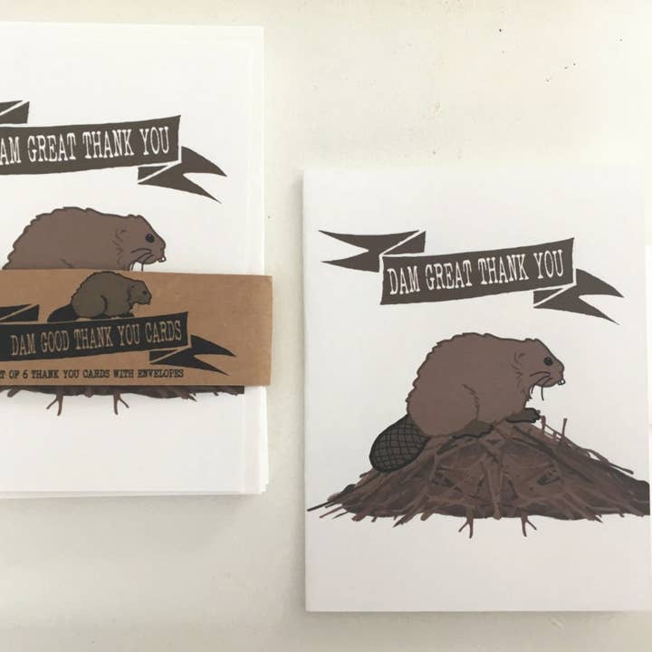 Dam Good Thank You Cards Set for wholesale by Little Dorset Shop