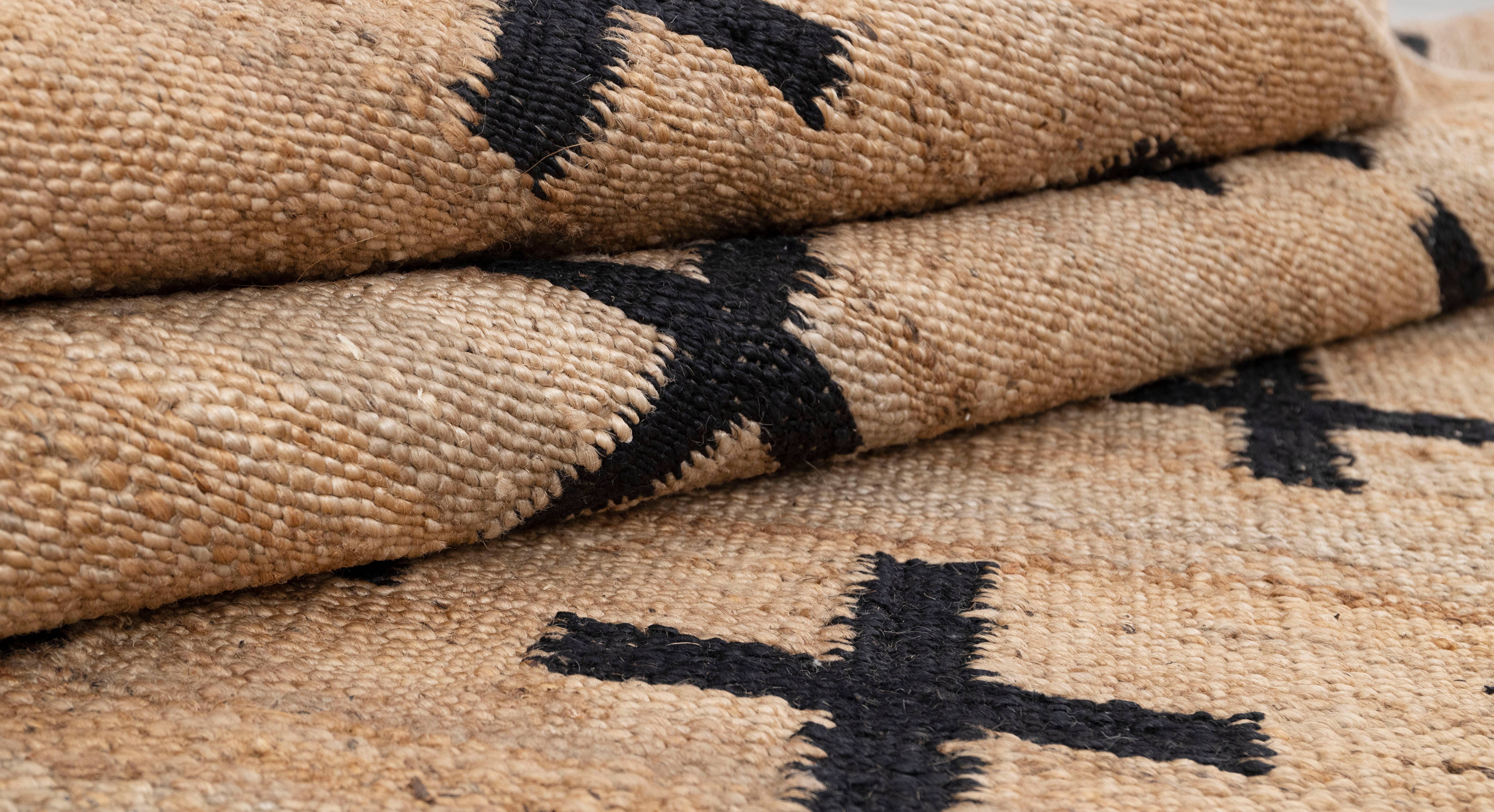 Aesthetic Homes LLC - Wholesale Area Rug - Natural Jute Black Boho Rug - Hand-Woven Premium AD-45