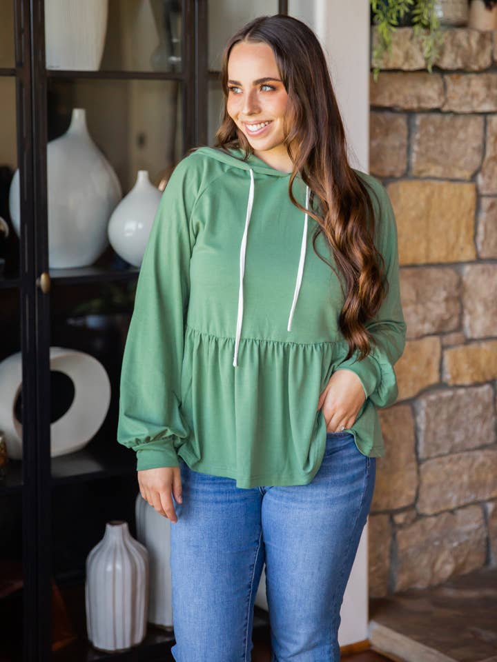 Tickled Teal - Wholesale Hoodie - Women's - Long Sleeve Peplum Hoodie7